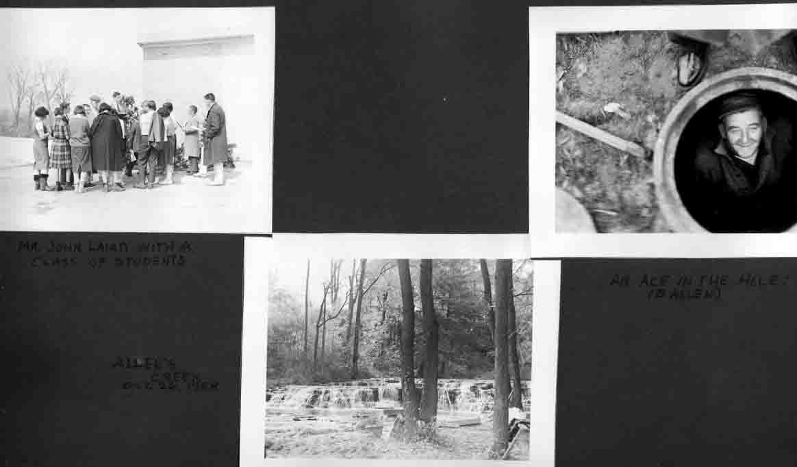 1958 John Laird with school group, ace in the hole